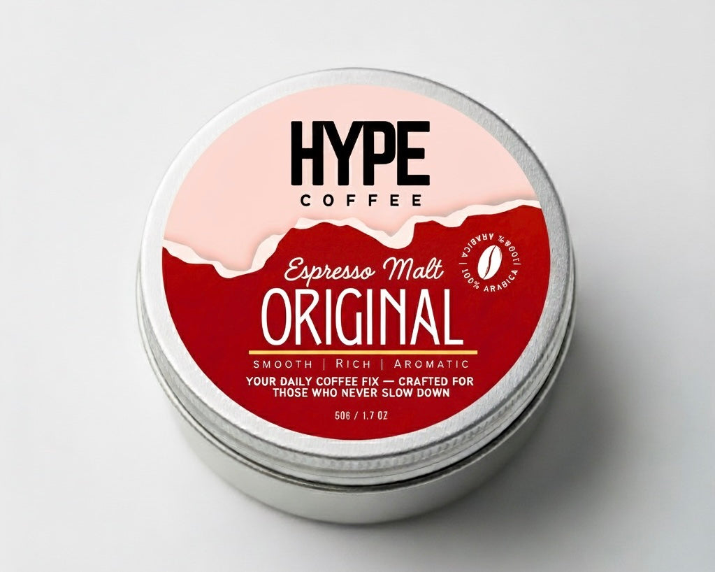 HYPE Original Espresso Malt - 100% Arabica Freeze Dried Instant Coffee - 50g